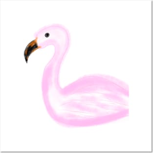 Pink swan watercolor bird art Posters and Art